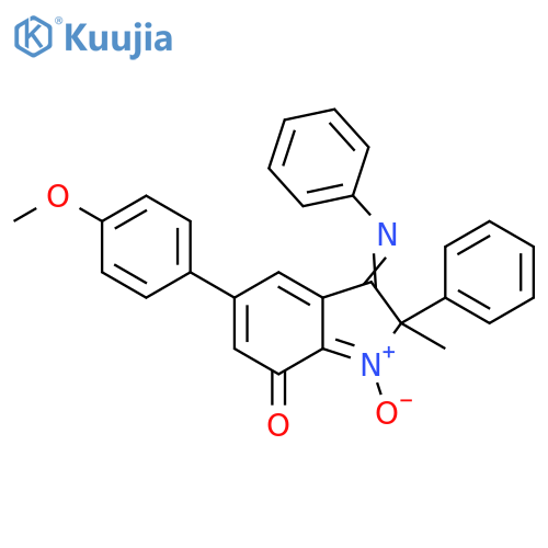 7H-Indol-7-one,2,3-dihydro-5-(4-methoxyphenyl)-2-methyl-2-phenyl-3-(phenylimino)-,1-oxide structure