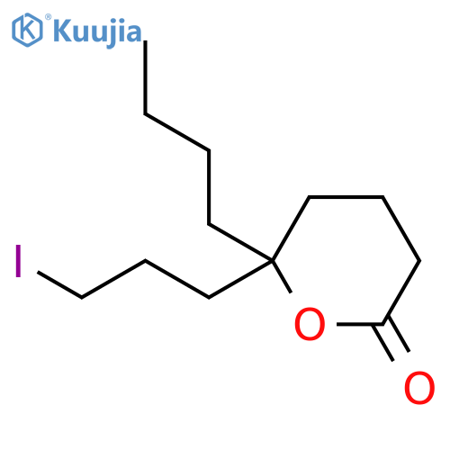2H-Pyran-2-one, 6-butyltetrahydro-6-(3-iodopropyl)- structure