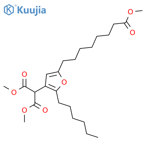 Propanedioic acid, [2-hexyl-5-(8-methoxy-8-oxooctyl)-3-furanyl]-,dimethyl ester structure