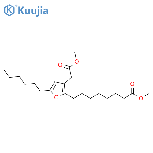 2-Furanoctanoic acid, 5-hexyl-3-(2-methoxy-2-oxoethyl)-, methyl ester structure