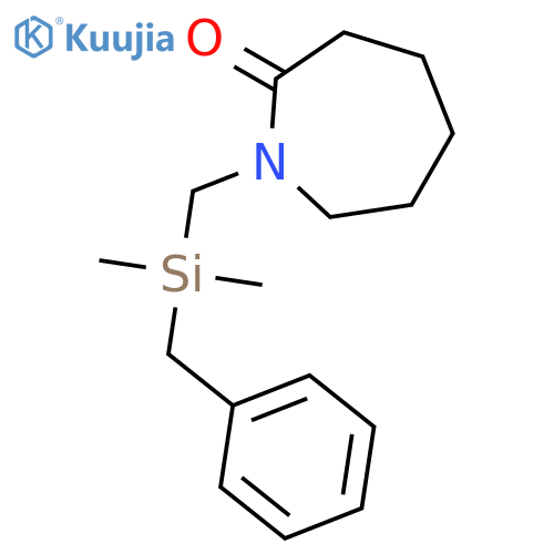 2H-Azepin-2-one, 1-[[dimethyl(phenylmethyl)silyl]methyl]hexahydro- structure