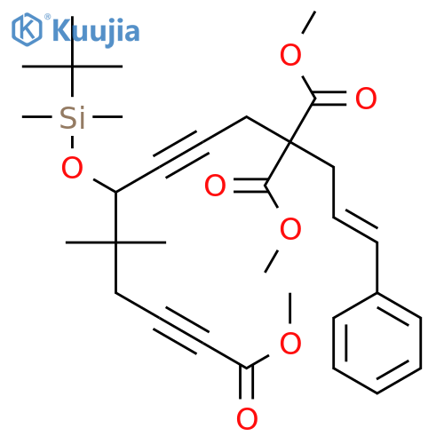11-Dodecene-1,6-diyne-1,9,9-tricarboxylic acid,5-[[(1,1-dimethylethyl)dimethylsilyl]oxy]-4,4-dimethyl-12-phenyl-,trimethyl ester structure