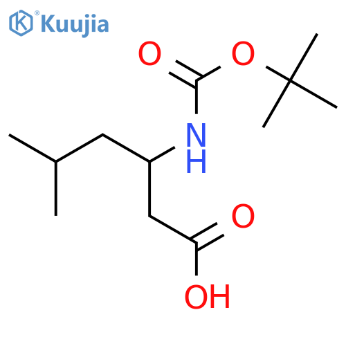 3-((tert-Butoxycarbonyl)amino)-5-methylhexanoic acid structure