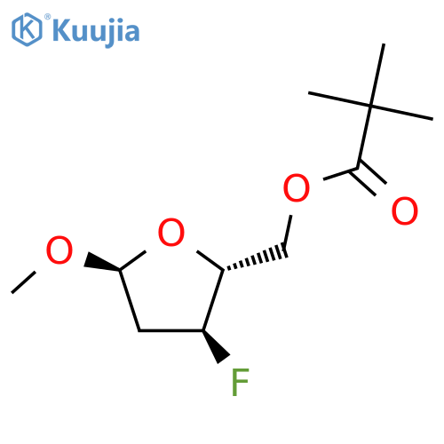 Methyl-2,3-dideoxy-3-fluoro-5-O-pivaloyl-alpha-D-erythro-pentofuranoside structure