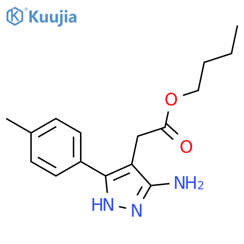 1H-Pyrazole-4-acetic acid, 3-amino-5-(4-methylphenyl)-, butyl ester structure