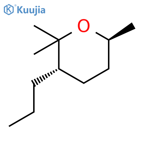 2H-Pyran, tetrahydro-2,2,6-trimethyl-3-propyl-, (3S-trans)- structure