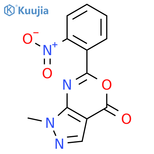 1-methyl-6-(2-nitrophenyl)pyrazolo[3,4-d][1,3]oxazin-4(1H)-one structure