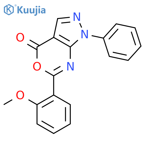 6-(2-methoxyphenyl)-1-phenylpyrazolo[3,4-d][1,3]oxazin-4(1H)-one structure