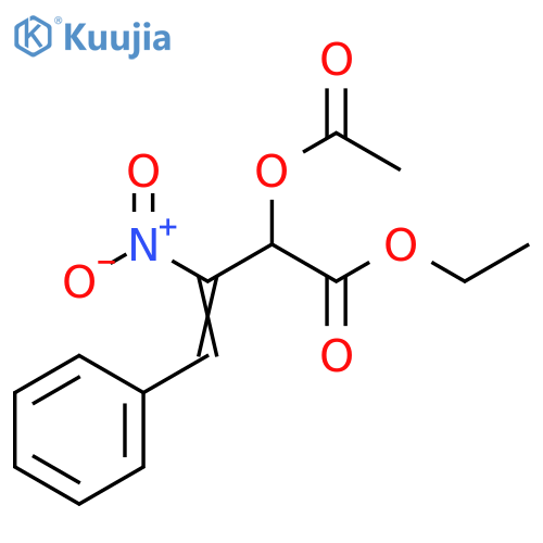 Ethyl 2-acetoxy-3-nitro-4-phenylbut-3-enoate structure