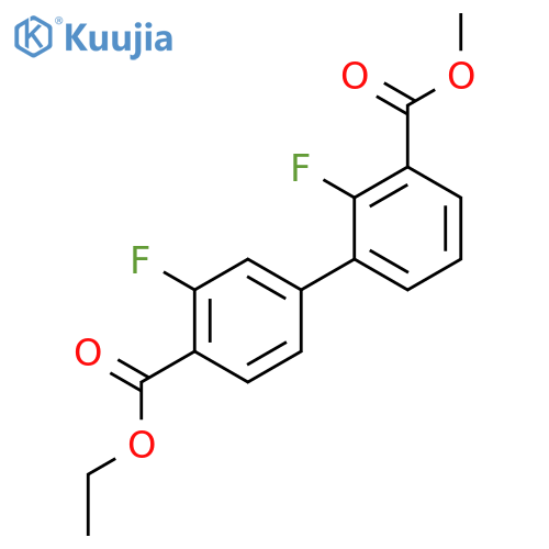 Methyl 3-4-(ethoxycarbonyl)-3-fluorophenyl-2-fluorobenzoate structure