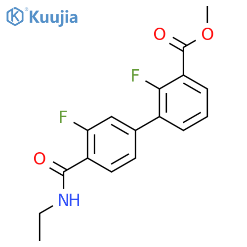 Methyl 3-4-(ethylcarbamoyl)-3-fluorophenyl-2-fluorobenzoate structure