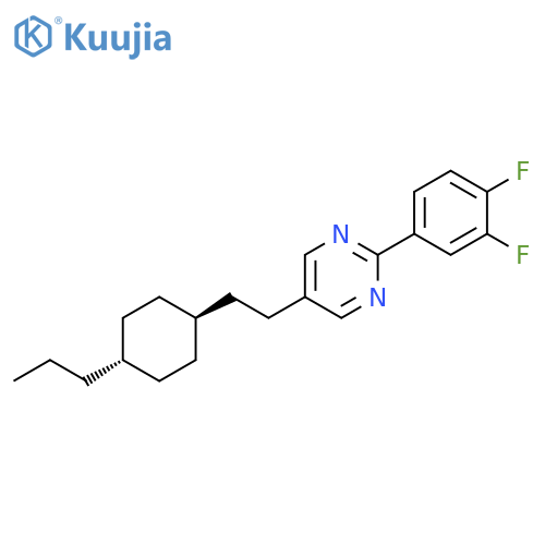 Pyrimidine, 2-(3,4-difluorophenyl)-5-[2-(4-propylcyclohexyl)ethyl]-, trans- structure
