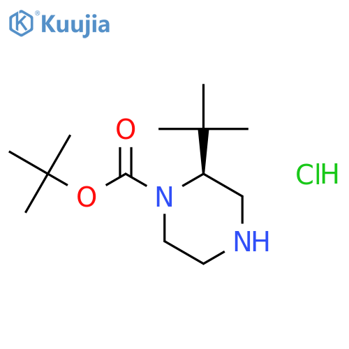 (S)-tert-Butyl 2-(tert-butyl)piperazine-1-carboxylate hydrochloride structure