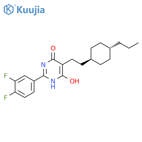 4(1H)-Pyrimidinone,2-(3,4-difluorophenyl)-6-hydroxy-5-[2-(4-propylcyclohexyl)ethyl]-, trans- structure