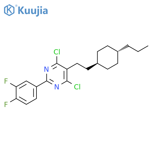 Pyrimidine, 4,6-dichloro-2-(3,4-difluorophenyl)-5-[2-(4-propylcyclohexyl)ethyl]-, trans- (9CI) structure