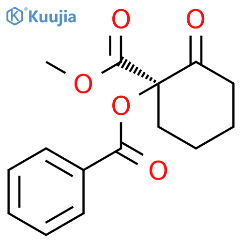 Cyclohexanecarboxylic acid, 1-(benzoyloxy)-2-oxo-, methyl ester, (R)- structure
