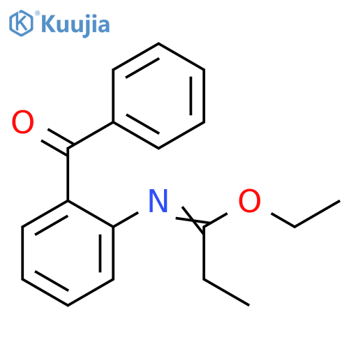 Propanimidic acid, N-(2-benzoylphenyl)-, ethyl ester structure
