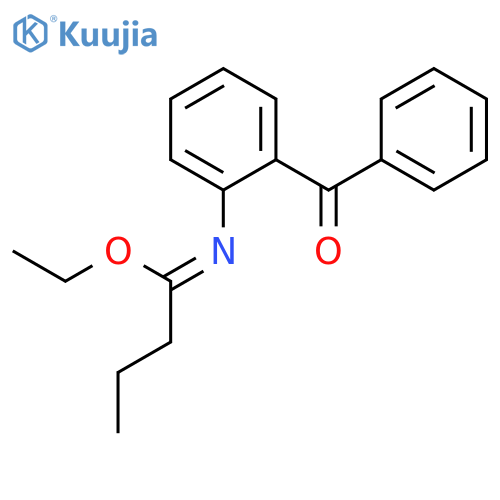 Butanimidic acid, N-(2-benzoylphenyl)-, ethyl ester structure