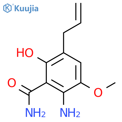 Benzamide, 2-amino-6-hydroxy-3-methoxy-5-(2-propenyl)- structure
