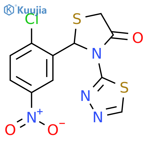 4-THIAZOLIDINONE, 2-(2-CHLORO-5-NITROPHENYL)-3-(1,3,4-THIADIAZOL-2-YL)- structure
