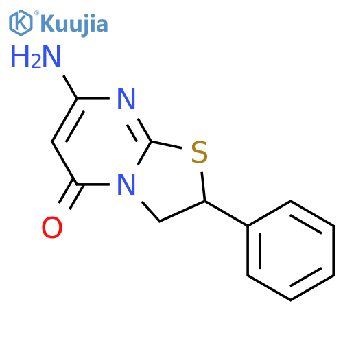 5H-Thiazolo[3,2-a]pyrimidin-5-one, 7-amino-2,3-dihydro-2-phenyl-, (±)- structure
