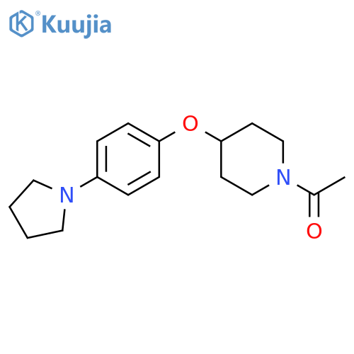 Piperidine, 1-acetyl-4-[4-(1-pyrrolidinyl)phenoxy]- structure