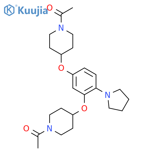 Piperidine, 4,4'-[[4-(1-pyrrolidinyl)-1,3-phenylene]bis(oxy)]bis[1-acetyl- structure