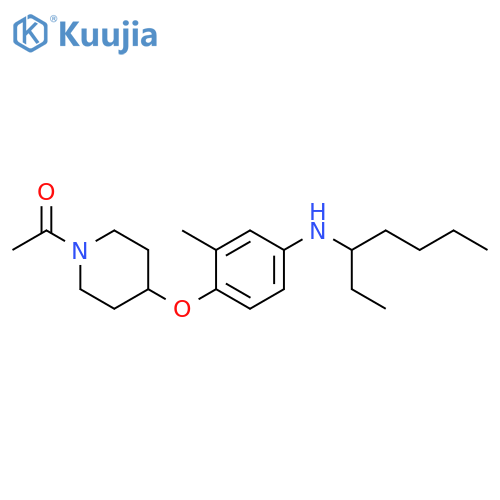 Piperidine, 1-acetyl-4-[4-[(1-ethylpentyl)amino]-2-methylphenoxy]- structure