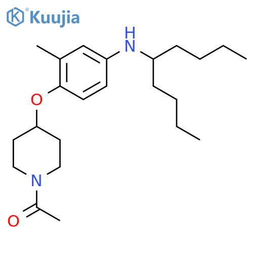 Piperidine, 1-acetyl-4-[4-[(1-butylpentyl)amino]-2-methylphenoxy]- structure