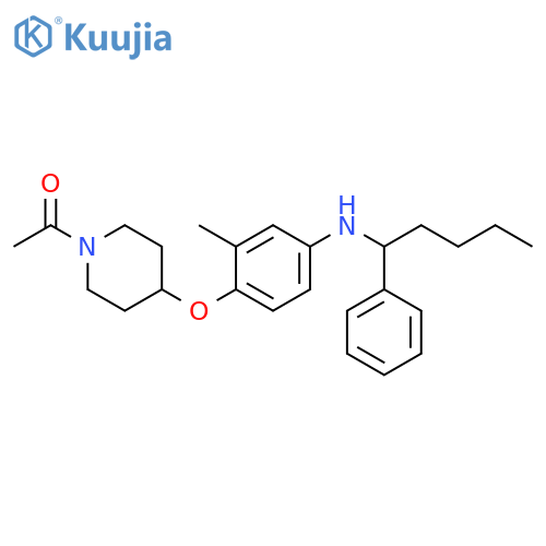 Piperidine, 1-acetyl-4-[2-methyl-4-[(1-phenylpentyl)amino]phenoxy]- structure