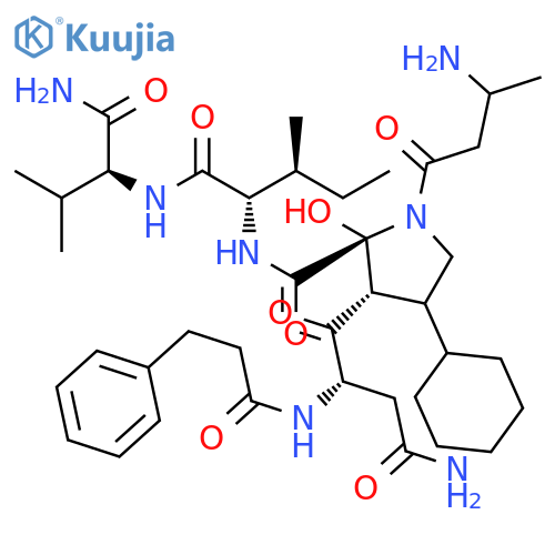 L-VALINAMIDE, N2-(1-OXO-3-PHENYLPROPYL)-L-ASPARAGINYL-(2R,3S)-4-CYCLOHEXYL-2-HYDROXY-3-AMINOBUTANOYL-L-PROLYL-L-ISOLEUCYL- structure