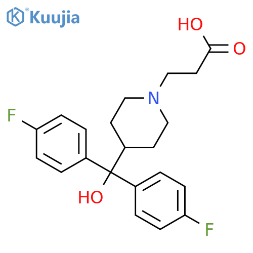 1-Piperidinepropanoic acid, 4-[bis(4-fluorophenyl)hydroxymethyl]- structure