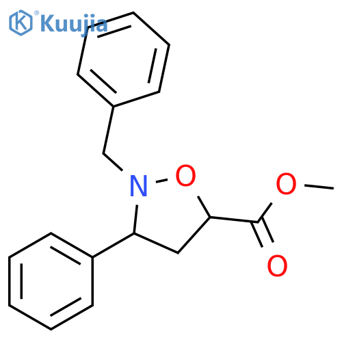5-Isoxazolidinecarboxylic acid, 3-phenyl-2-(phenylmethyl)-, methyl ester structure