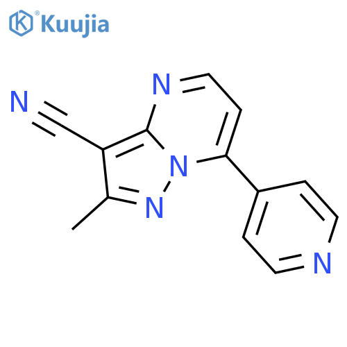 PYRAZOLO[1,5-A]PYRIMIDINE-3-CARBONITRILE, 2-METHYL-7-(4-PYRIDINYL)- structure