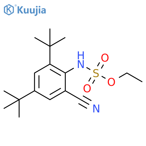 Sulfamic acid, [2-cyano-4,6-bis(1,1-dimethylethyl)phenyl]-, ethyl ester structure