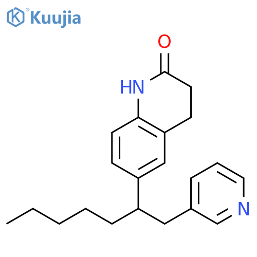 2(1H)-Quinolinone, 3,4-dihydro-6-[1-(3-pyridinylmethyl)hexyl]- structure