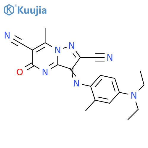 Pyrazolo[1,5-a]pyrimidine-2,6-dicarbonitrile, 3-[[4-(diethylamino)-2-methylphenyl]imino]-3,5-dihydro-7-methyl-5-oxo- structure