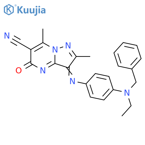 Pyrazolo[1,5-a]pyrimidine-6-carbonitrile,3-[[4-[ethyl(phenylmethyl)amino]phenyl]imino]-3,5-dihydro-2,7-dimethyl-5-oxo- structure