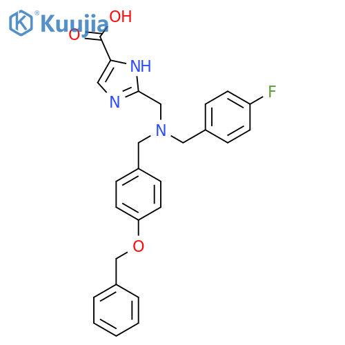 1H-Imidazole-5-carboxylic acid, 2-[[[(4-fluorophenyl)methyl][[4-(phenylmethoxy)phenyl]methyl]amino]methyl]- structure
