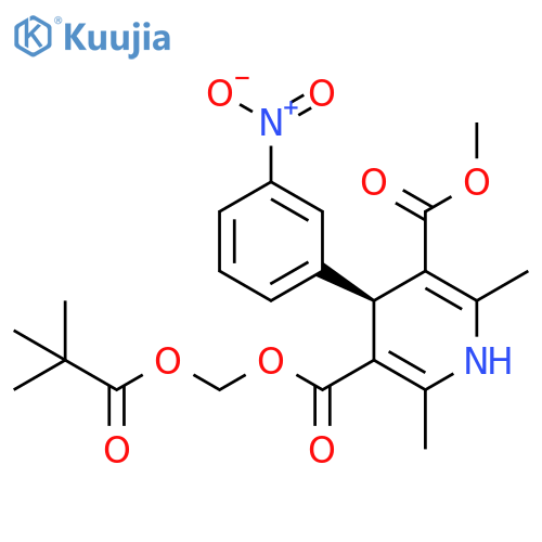 3,5-Pyridinedicarboxylic acid,1,4-dihydro-2,6-dimethyl-4-(3-nitrophenyl)-,(2,2-dimethyl-1-oxopropoxy)methyl methyl ester, (S)- structure