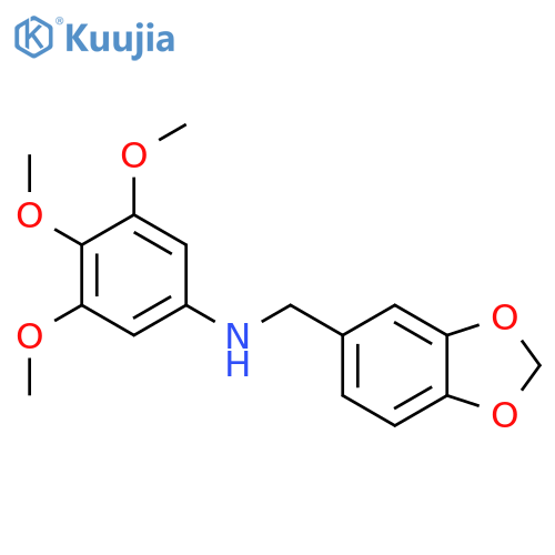 1,3-Benzodioxole-5-methanamine, N-(3,4,5-trimethoxyphenyl)- structure