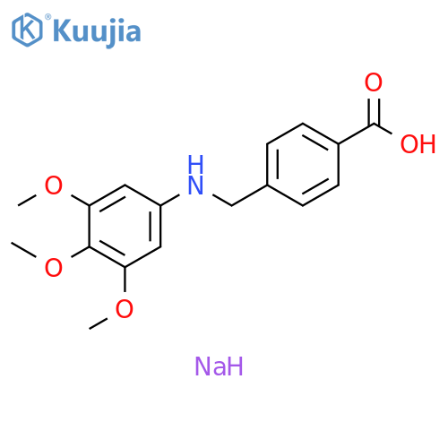Benzoic acid, 4-[[(3,4,5-trimethoxyphenyl)amino]methyl]-, monosodiumsalt structure