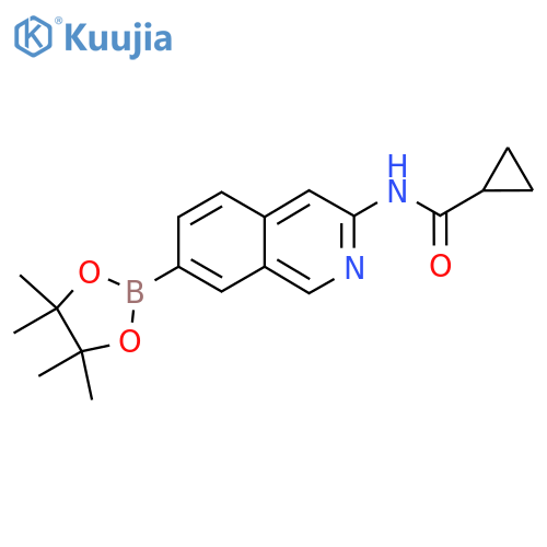 N-(7-(4,4,5,5-Tetramethyl-1,3,2-dioxaborolan-2-yl)isoquinolin-3-yl)cyclopropanecarboxamide structure