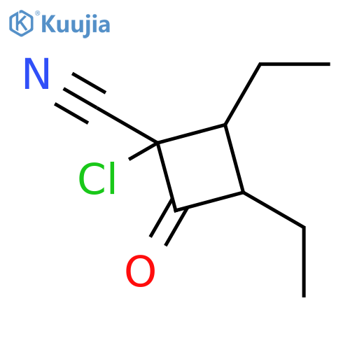 Cyclobutanecarbonitrile, 1-chloro-2,3-diethyl-4-oxo- structure