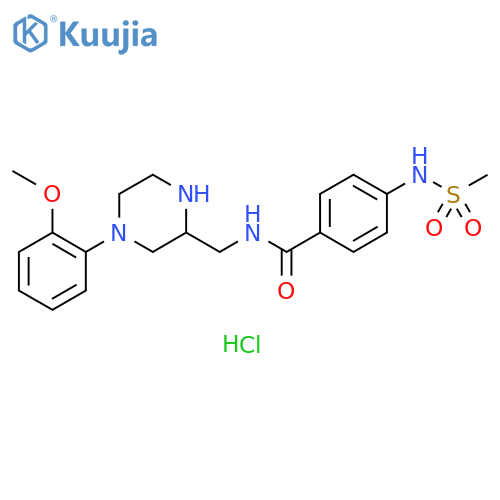 Benzamide, N-[[4-(2-methoxyphenyl)-2-piperazinyl]methyl]-4-[(methylsulfonyl)amino]-, hydrochloride (1:1) structure
