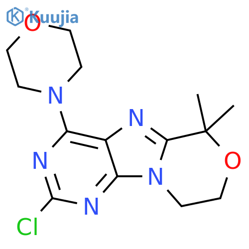 2-Chloro-6,6-dimethyl-4-morpholino-8,9-dihydro-6h-[1,4]oxazino[4,3-e]purine structure