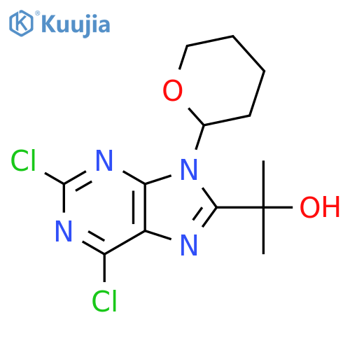 9H-Purine-8-methanol, 2,6-dichloro-α,α-dimethyl-9-(tetrahydro-2H-pyran-2-yl)- structure