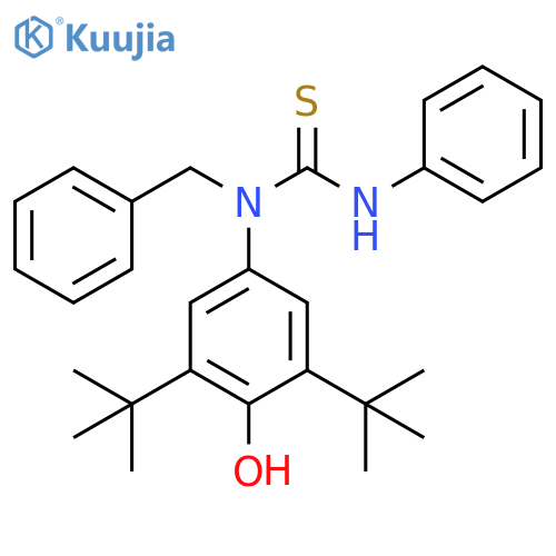 Thiourea,N-[3,5-bis(1,1-dimethylethyl)-4-hydroxyphenyl]-N'-phenyl-N-(phenylmethyl)- structure