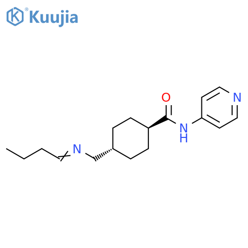 Cyclohexanecarboxamide, 4-[(butylideneamino)methyl]-N-4-pyridinyl-,trans- structure