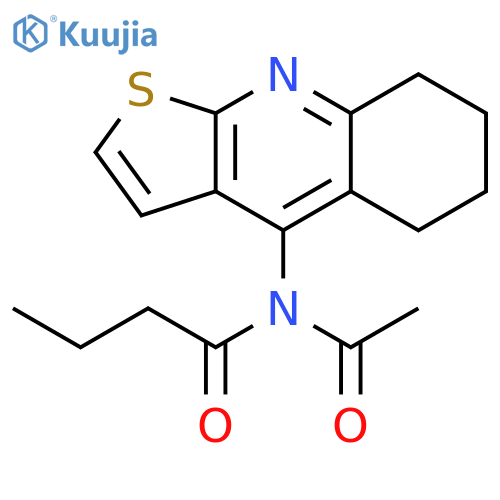 N-Acetyl-N-(5,6,7,8-tetrahydrothieno[2,3-b]quinolin-4-yl)butanamide structure